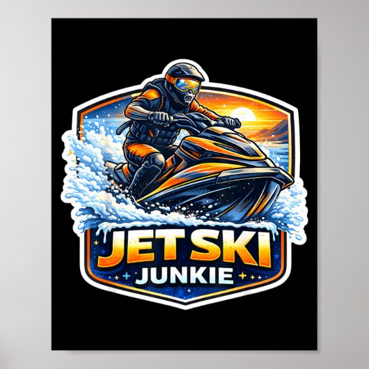Jetski-verslaafde verslaafd aan jetski eigenaar gr poster (Voorkant)