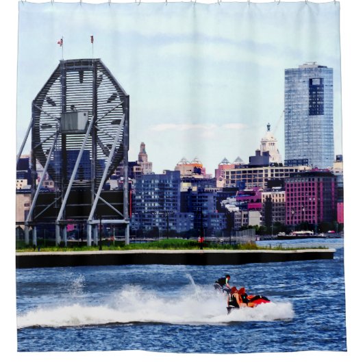 Jetskiën bij Colgate Clock Douchegordijn (Voorkant)