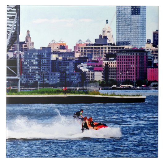 Jetskiën bij Colgate Clock Tegeltje (Voorkant)