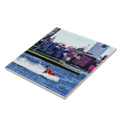 Jetskiën bij Colgate Clock Tegeltje (Zijkant)