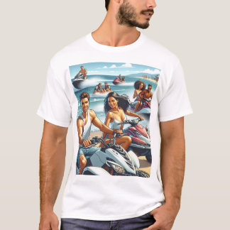 Jetski's en ATV's op het strand T-shirt