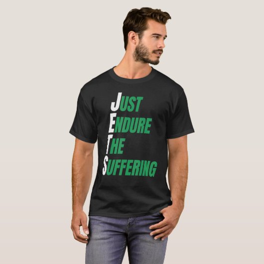 JETSS BEVORDERT HET LIJDEN T-SHIRT (Voorkant volledig)