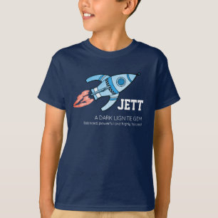 Jett-naam betekent blauw raket grafisch geit t-shirt