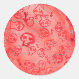 Jette Rockit! - Zilveren harten en roze suikerriet Ronde Sticker