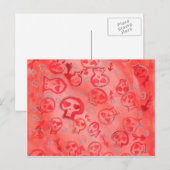 Jette Rockit! - Zilveren Harten & Roze SugarSkulls Briefkaart (Voorkant / Achterkant)