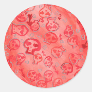 Jette Rockit! - Zilveren harten & roze suikersched Ronde Sticker