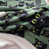 Jetty Jetterson Black Cat Eyes Halloween Herfst Sherpa Deken