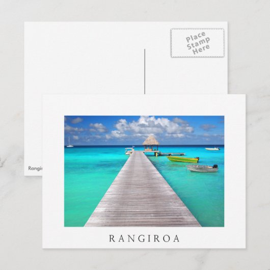 Jetty met boten in een tropische lagune briefkaart (Voorkant / Achterkant)