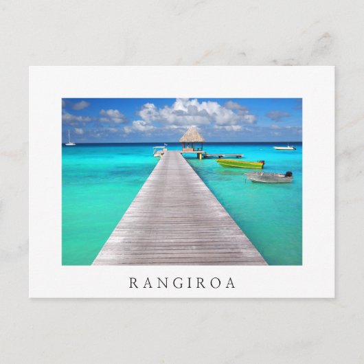 Jetty met boten in een tropische lagune briefkaart (Voorkant)