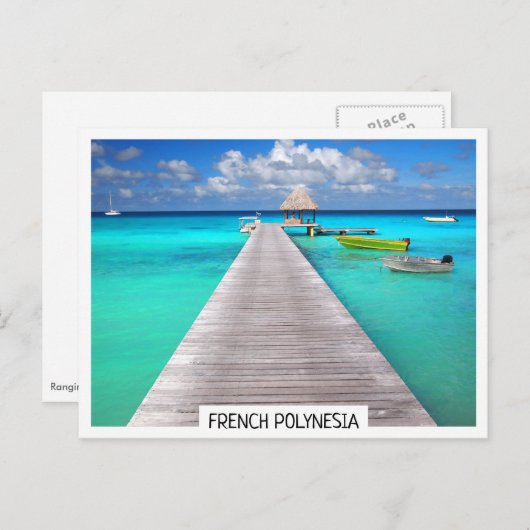 Jetty met boten in een tropische lagune briefkaart (Voorkant / Achterkant)