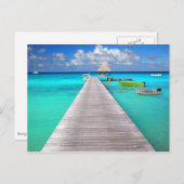 Jetty met boten in een tropische lagune briefkaart (Voorkant / Achterkant)