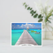 Jetty met boten in een tropische lagune briefkaart (Staand voorkant)