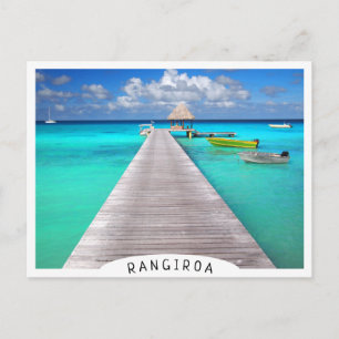 Jetty met boten in een tropische lagune briefkaart