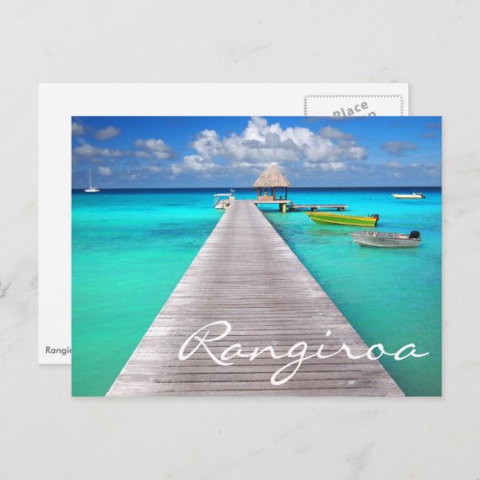 Jetty met boten in een tropische lagune briefkaart (Voorkant / Achterkant)