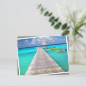 Jetty met boten in een tropische lagune briefkaart (Staand voorkant)