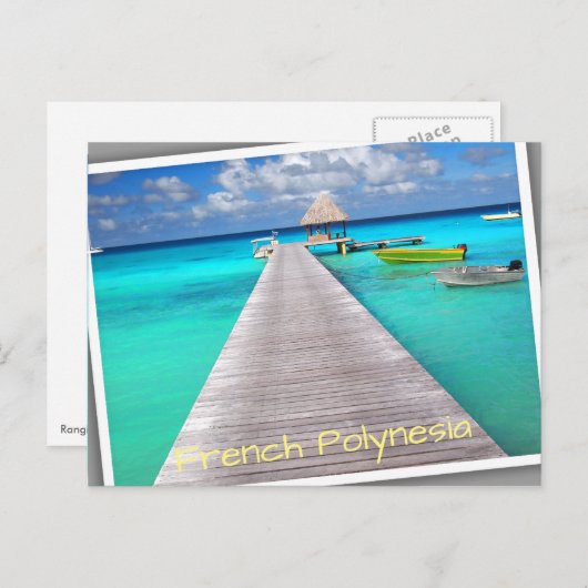 Jetty met boten in een tropische lagune briefkaart (Voorkant / Achterkant)
