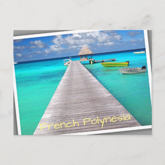 Jetty met boten in een tropische lagune briefkaart (Voorkant)