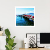 Jetty op het meer van Genève, Zwitserland Poster (Thuiskantoor)