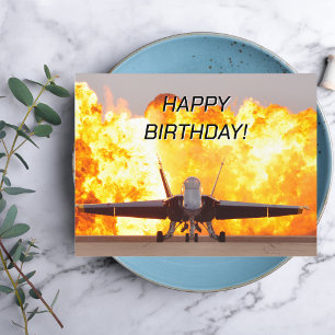 Jetvliegtuig foto, Cool Aviation Verjaardag Briefkaart