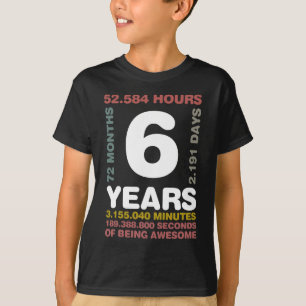 Jeugd 6 jaar 72 maanden verjaardag t-shirt