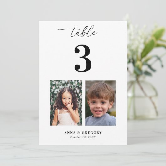 Jeugd Afbeeldingen Foto's Tabel 3 5x7 Bruiloft Kaart (Staand voorkant)