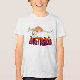 Jeugd Australië Kangoeroe Retro Grafisch Tri-Blend Shirt