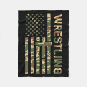 Jeugd Camo Worstelen Amerikaanse Vlag Us Patriotti Fleece Deken