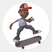 Jeugd die op een skateboard rijdt Stickers (Voorkant)