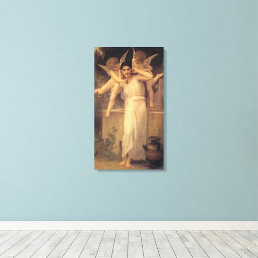 Jeugd door Bouguereau, Victoriaans Angels Portrait Canvas Afdruk (Insitu (Houten vloer))