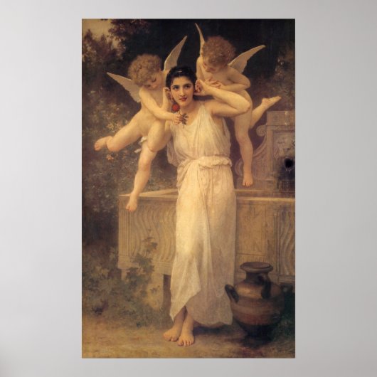 Jeugd door Bouguereau, Victoriaans Angels Portrait Poster (Voorkant)