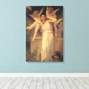 Jeugd door Bouguereau, Victoriaanse engelenportret Canvas Afdruk