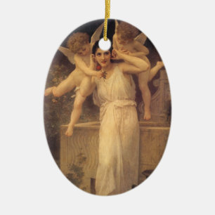 Jeugd door Bouguereau, Victoriaanse engelenportret Keramisch Ornament