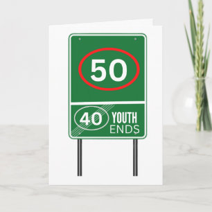 Jeugd eindigt bij 50 Happy 50th Birthday Funny Feestdagen Kaart