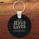 Jeugd Goed Nieuws Jesus Save Funny Christelijk God Sleutelhanger (Voorkant)