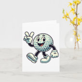 Jeugd Golf Speler Jongens Golf Grappig Kaart (Gele Bloem)