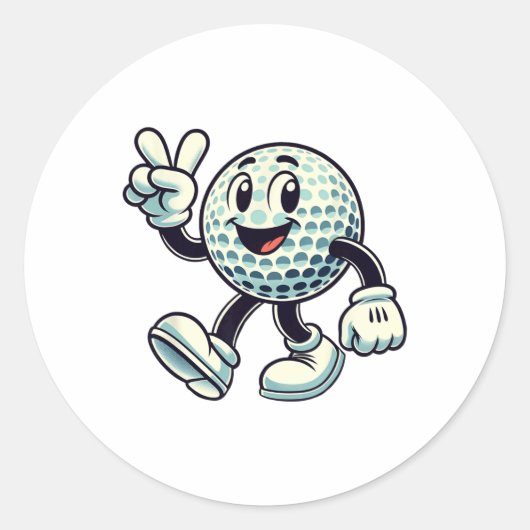 Jeugd golfer jongens golf grappig ronde sticker (Voorkant)