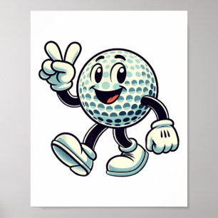 Jeugd golfspeler jongens golf grappig poster