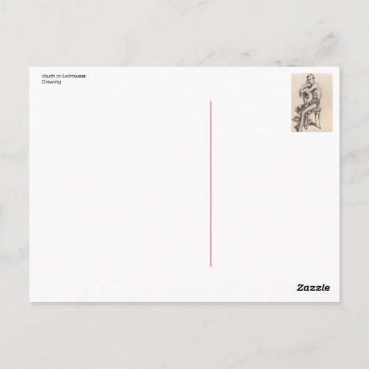 Jeugd in zwemkleding Zitten op een stoel Briefkaart (Achterkant)