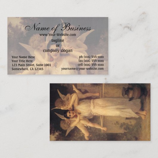 Jeugd (Jeunesse) van William Adolphe Bouguereau Visitekaartje (Voorkant / Achterkant)