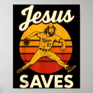 Jeugd Jongens Honkbal Jezus Slaat Overwinnen Chris Poster
