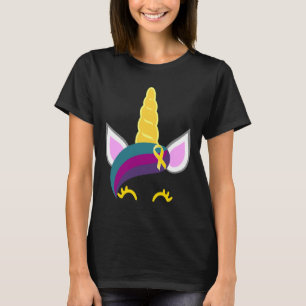 Jeugd Kanker Awareness Eenhoorn Geel Lint T-shirt