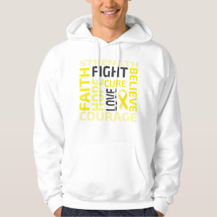 Jeugd Kanker Awareness Gold Ribbon Mannen Vrouwen  Hoodie