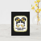 Jeugd Kanker Bewustzijn Messy Bun Gold Lint Kaart (Gele Bloem)