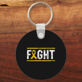 Jeugd Kanker Bewustzijn Strijd Kanker Gouden Ribbo Sleutelhanger (Voorkant)