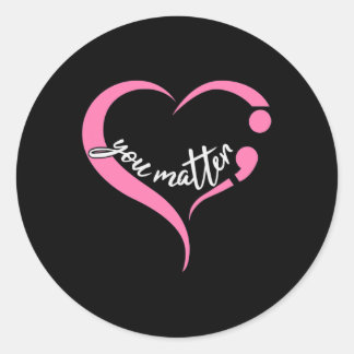 Jeugd Matter Semicolon Geestelijke Gezondheid en Z Ronde Sticker