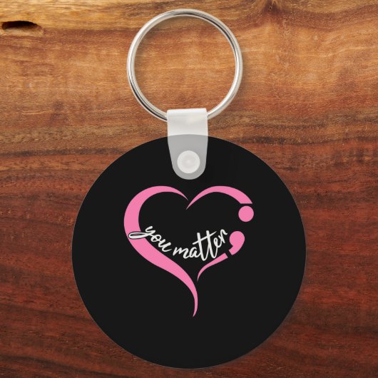 Jeugd Matter Semicolon Geestelijke Gezondheid en Z Sleutelhanger (Voorkant)