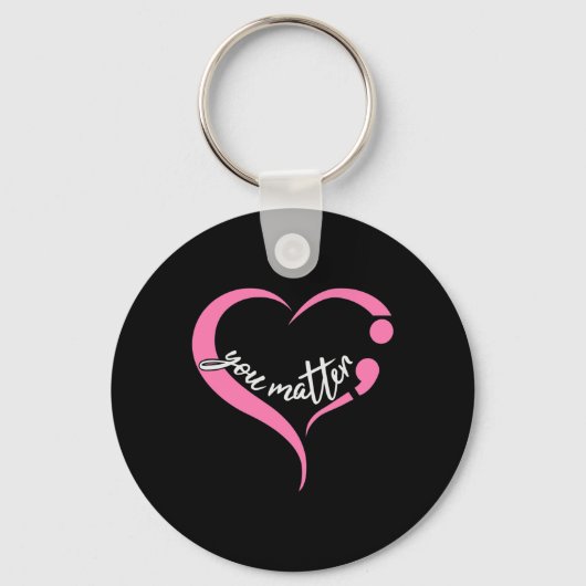 Jeugd Matter Semicolon Geestelijke Gezondheid en Z Sleutelhanger (Achterkant)