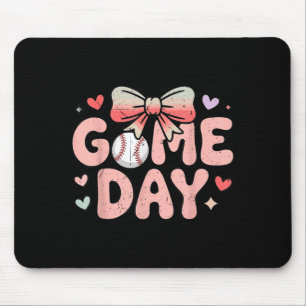 Jeugd meisje honkbal zus peuter schattig spel dag muismat