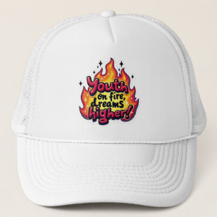 Jeugd op het vuur droomt hogere motivatie quote trucker pet