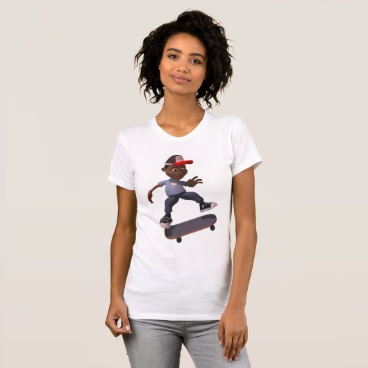 Jeugd Rijden Een Skateboard Vrouwen T-shirt (Voorkant volledig)